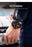 Wheel Style Stainless Steel Wristwatch