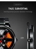 Wheel Style Stainless Steel Wristwatch