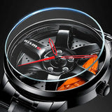 Wheel Style Stainless Steel Wristwatch