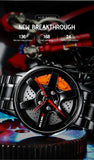 Wheel Style Stainless Steel Wristwatch