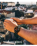 Wheel Style Stainless Steel Wristwatch