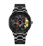 Wheel Style Stainless Steel Wristwatch