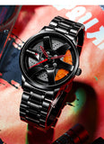 Wheel Style Stainless Steel Wristwatch