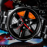 Wheel Style Stainless Steel Wristwatch