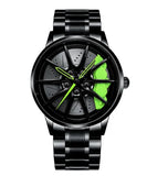 Wheel Style Stainless Steel Wristwatch
