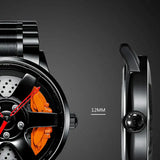 Wheel Style Stainless Steel Wristwatch