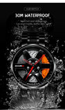 Wheel Style Stainless Steel Wristwatch
