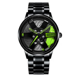 Wheel Style Stainless Steel Wristwatch
