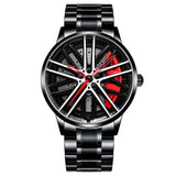 Wheel Style Stainless Steel Wristwatch