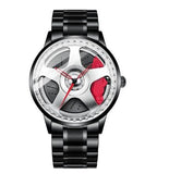 Wheel Style Stainless Steel Wristwatch