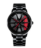 Wheel Style Stainless Steel Wristwatch