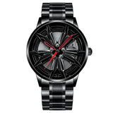 Wheel Style Stainless Steel Wristwatch