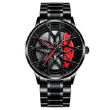 Wheel Style Stainless Steel Wristwatch